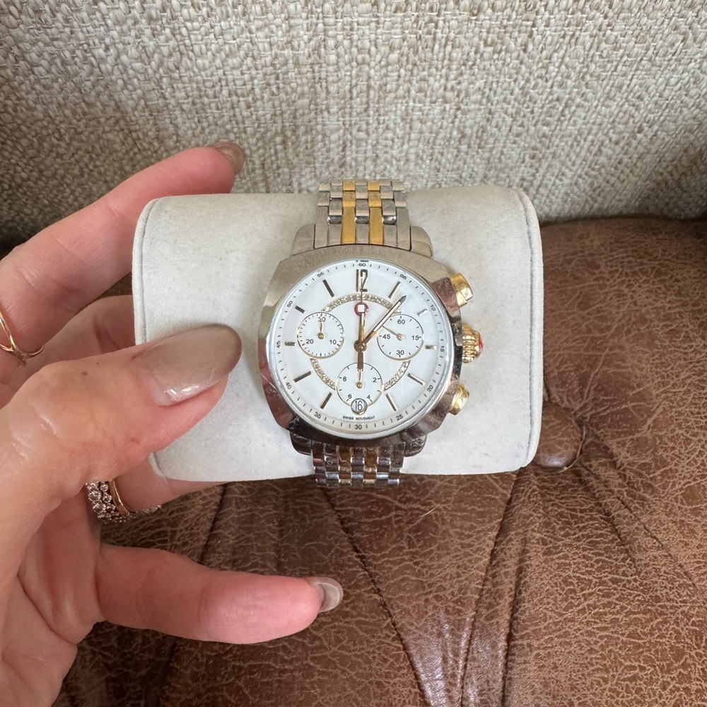 Women’s Michele Two-Tone Chronograph Watch